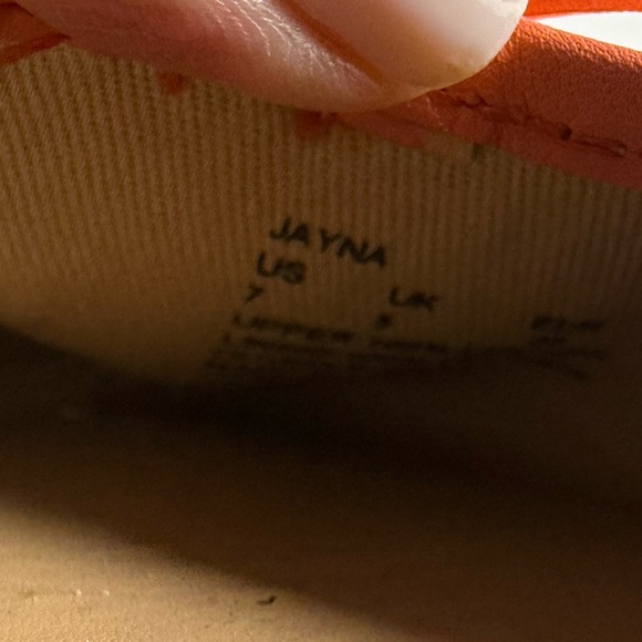 LAUREN RALPH LAUREN Jayna Bow Ballet Flats LEATHER Women's Size US 7 Coral - Picture 4 of 6